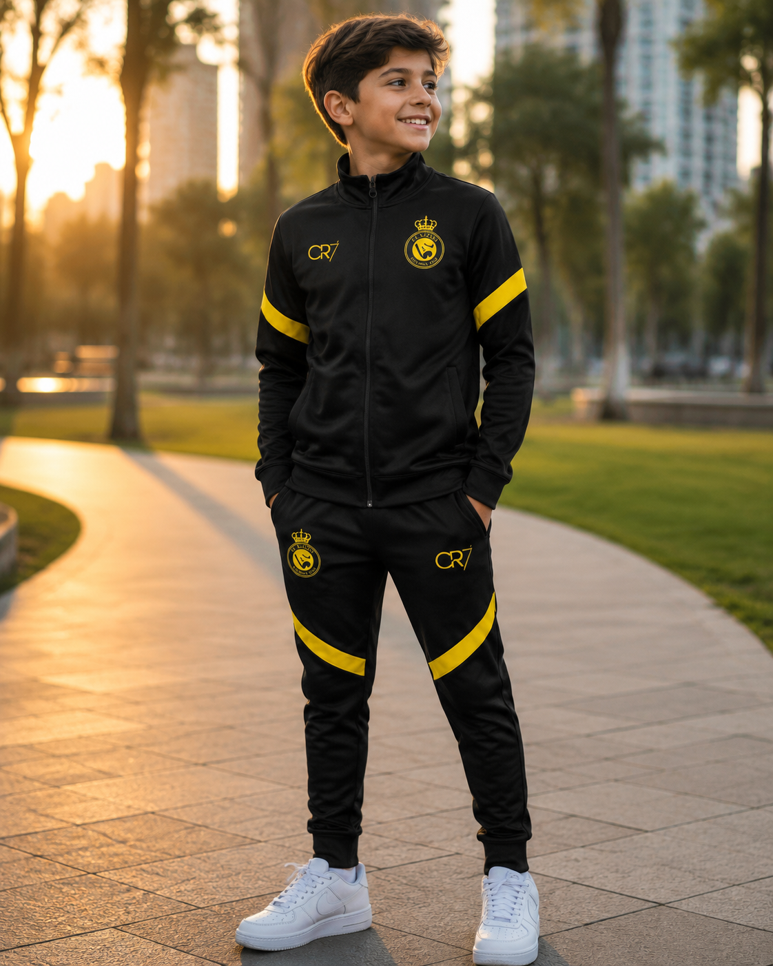 DEČIJA TRENERKA EN-NASR, RONALDO – BLACK ⚫🟡⚽